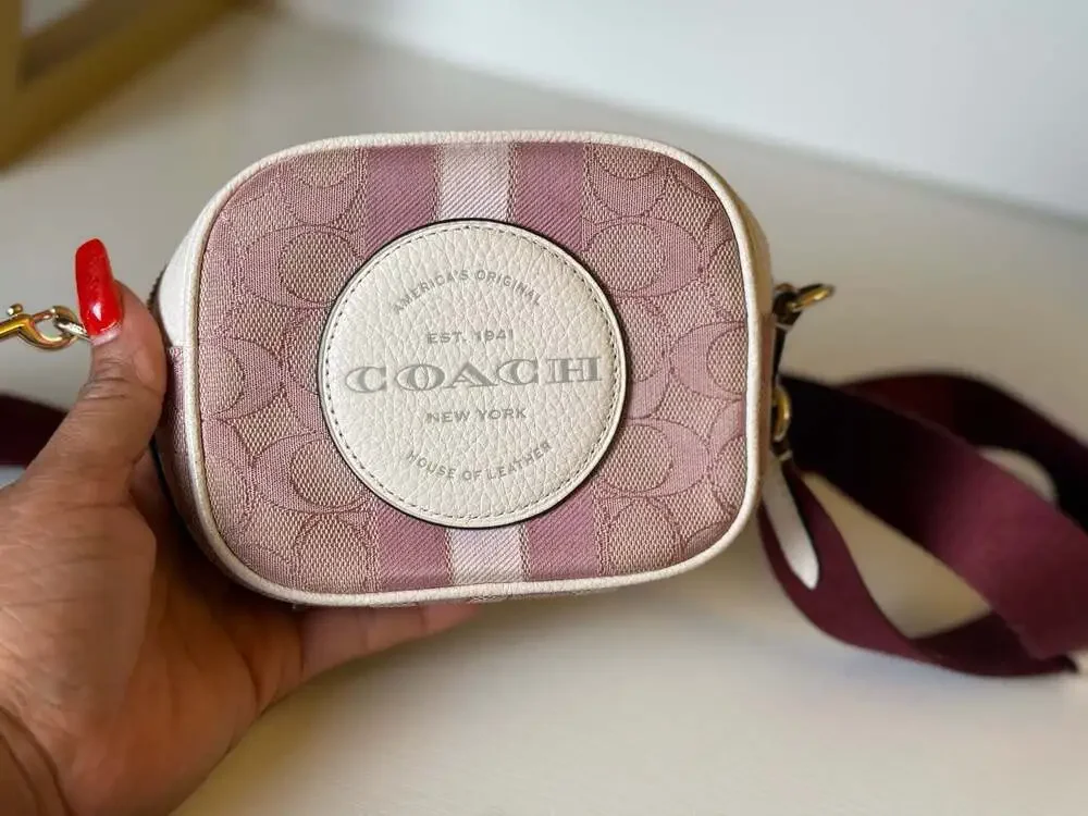 Coach Mini Dempsey Camera Bag In Signature Jacquard With Stripe C7976